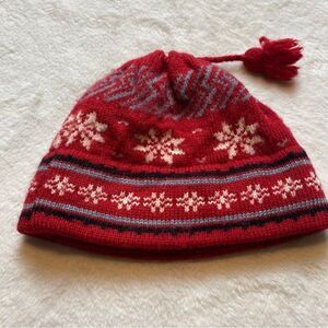 Vermont Originals 100% Wool Fair Isle Knit Tassel Hat